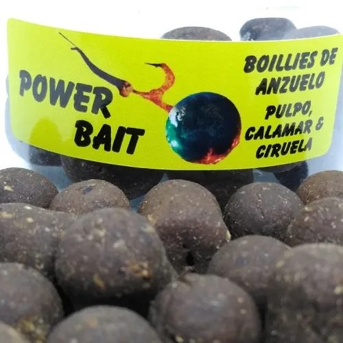 POWER BAITS BOILIES DE ANZUELO PULPO CALAMAR Y CIRUELA
