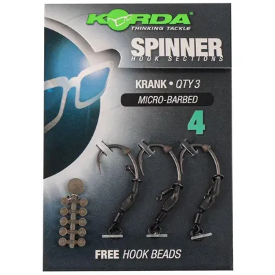 KORDA SPINNER HOOK SECTIONS KRANK MICRO BARBED   SIZE 4