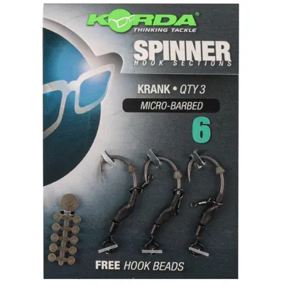 KORDA SPINNER HOOK SECTIONS KRANK MICRO BARBED   SIZE 6