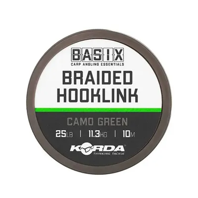 Korda Trenzado Basix Braided Hooklink Camo Green 25lb 113hg 10m
