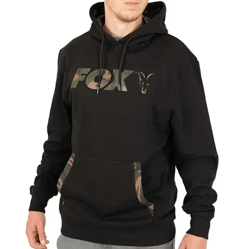 Fox Lightweight Pullover Hoody Black/Camo Print Size 2XL