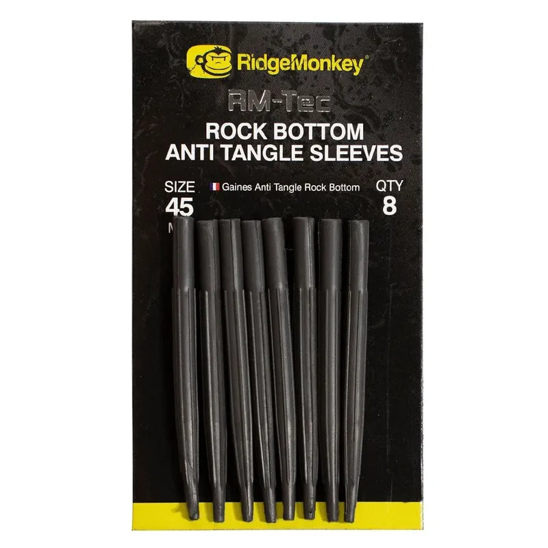 Ridgemonkey Connexion Rock Bottom Anti Tangle Sleeves Silt Black Large 45mm