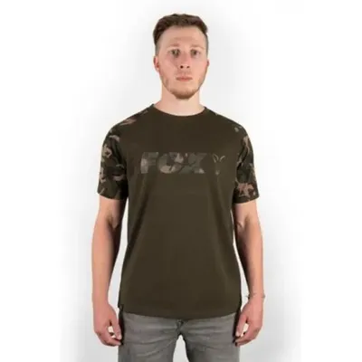 Fox Camo/khaki Chest Print T Shirt Size XXL