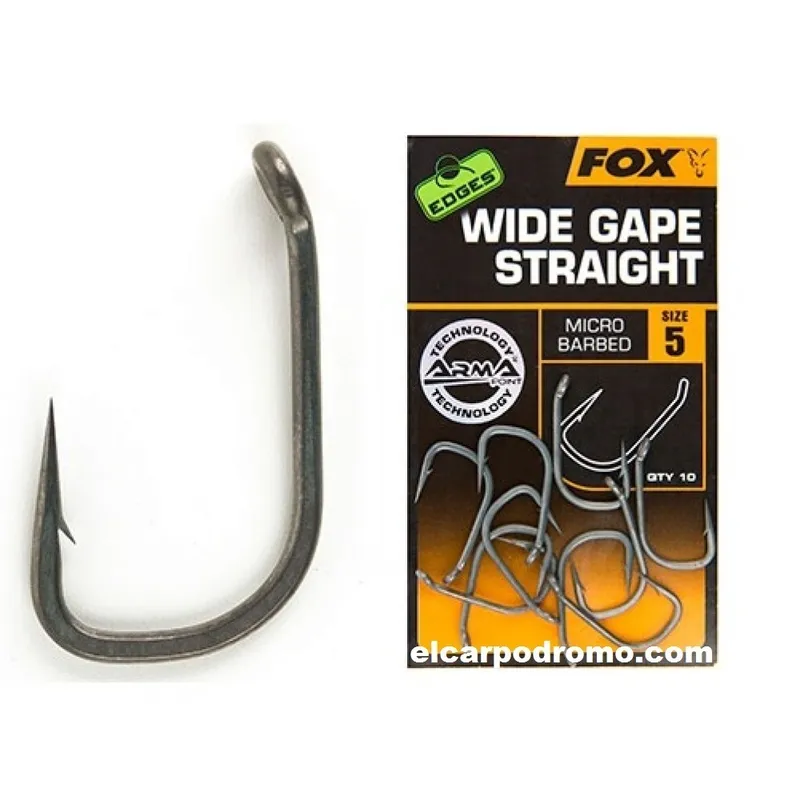 Fox Anzuelos Edges Arma Point Wide Gape Straight Size 2