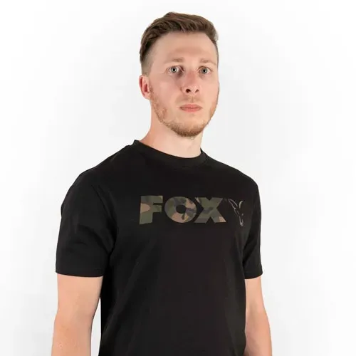 Fox Black/Camo Print T Shirt Size 3XL