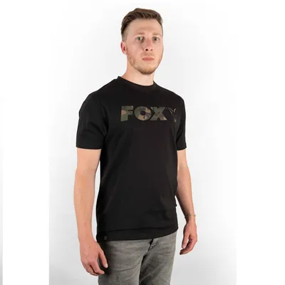 Fox Black/Camo Print T Shirt Size Xl