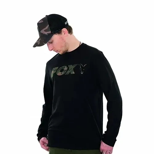 Fox Long Sleeve Black/Camo Shirt Size M