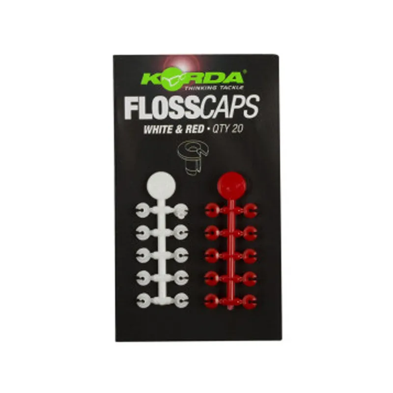 KORDA FLOSS CAPS WHITE & RED KFLC2