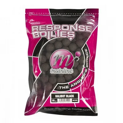MAINLINE RESPONSE BOILIES HALIBUT BLACK 15MM 450G M01055