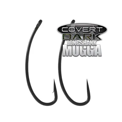 GARDNER COVERT DARK LONGSHANK MUGGA HOOK MICRO BARBED SIZE 8 DLSMH8
