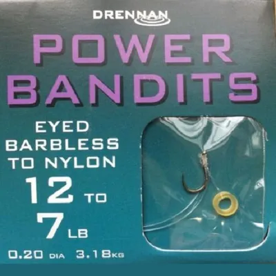 DRENNAN POWER BANDITS EYED BARBLESS TO NYLON 12TO 7LB 0.20DIA 3.18KG