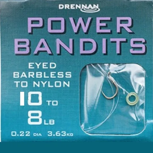 DRENNAN POWER BANDITS EYED BARBLESS TO NYLON 10TO 8LB 0.22DIA 3.63KG