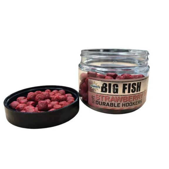 DYNAMITE BAITS BIG FISH STRAWBERRY SOFT DURABLE HOOKERS 6MM DY1663