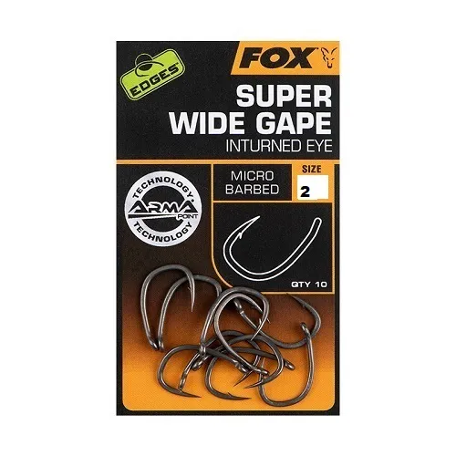 Fox Anzuelos Edges Super Wide Gape Inturned Eye Size 2