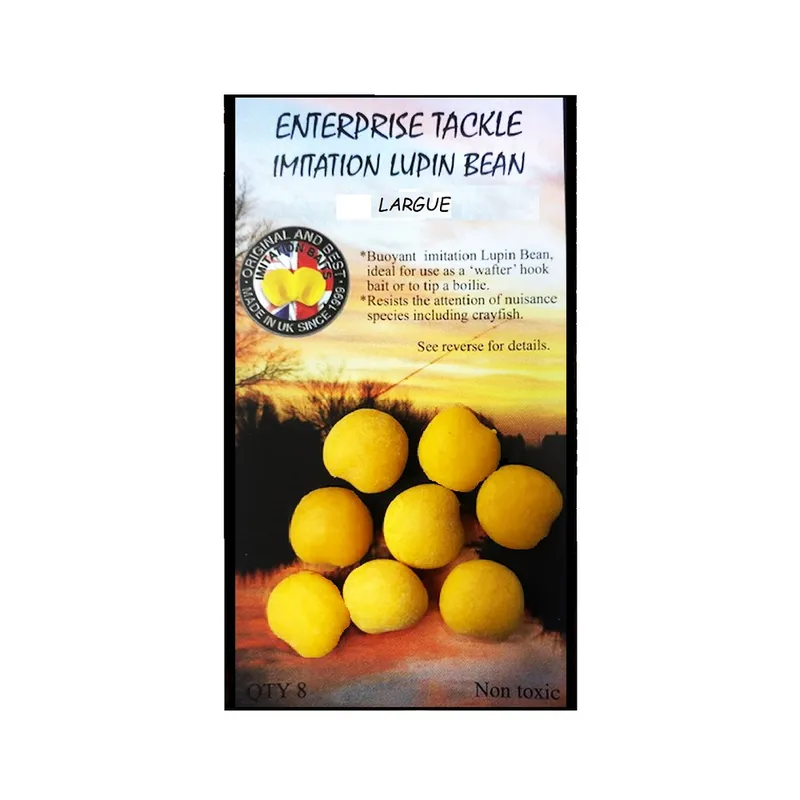 ENTERPRISE TACKLE IMITATION LUPIN BEAN LARGE YELLOW (6 UNIDADES) ET73LY
