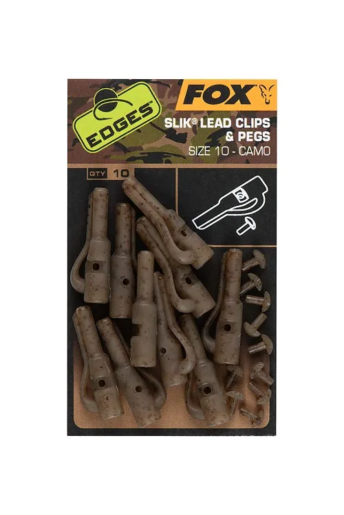 FOX SLIK LEAD CLIPS PEGS SIZE 10 CAMO CAC809