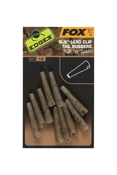 FOX SLIK LEAD CLIP TAIL RUBBERS SIZE 10 CAMO CAC810