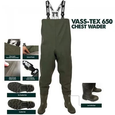 VASS TEX 650 SERIES CHEST WADER SIZE 44 UK10 VA650 70/7/44