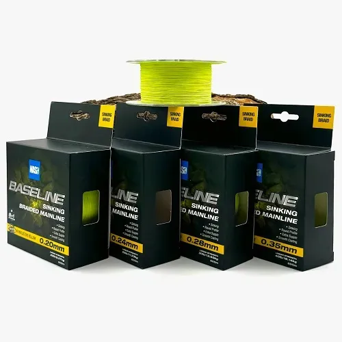 Nash Baseline Sinking Braid Uv Yellow 0,28mm 600m