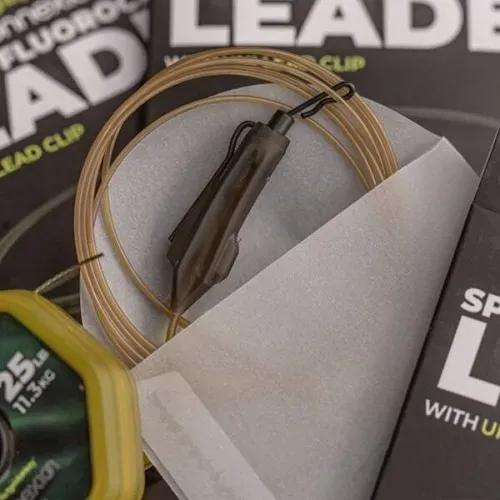 RidgeMonkey Spectre Fluorocarbon Uni Lead Clip Leader Silt Black