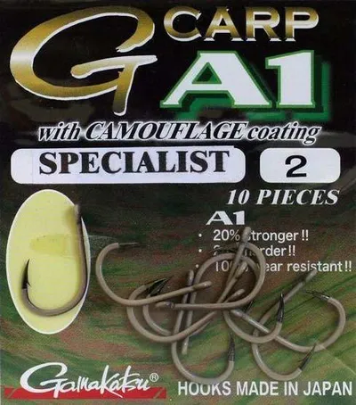 Gamakatsu Hky G carp Specialist Camou A1 10ks velikost 4 149087400SEPECIALIST4GRAVELBROWN