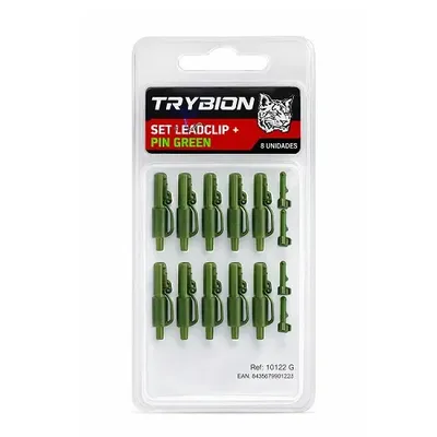 TRYBION SET LEADCLIP + PIN GREEN 8UND 10122G