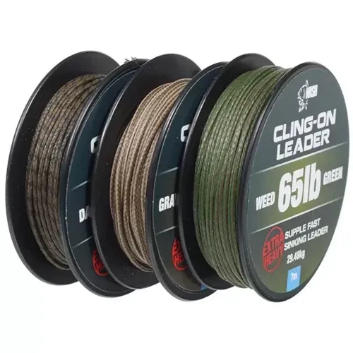 Nash Cling On Unleaded Leader Weed Green 65Lb 7m