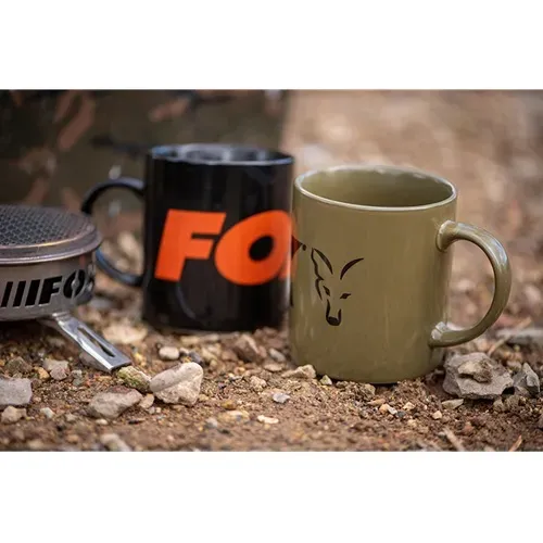 Fox Taza Collection Black & Orange Logo Ceramic Mug 350ml