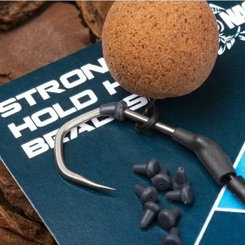 Nash Strong Hold Hook Bead Dark Silt Qty20