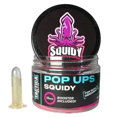 TACTICA BAITS POP UPS SQUIDY PINK BOOSTER INCLUDED 15MM 150ML SQ11