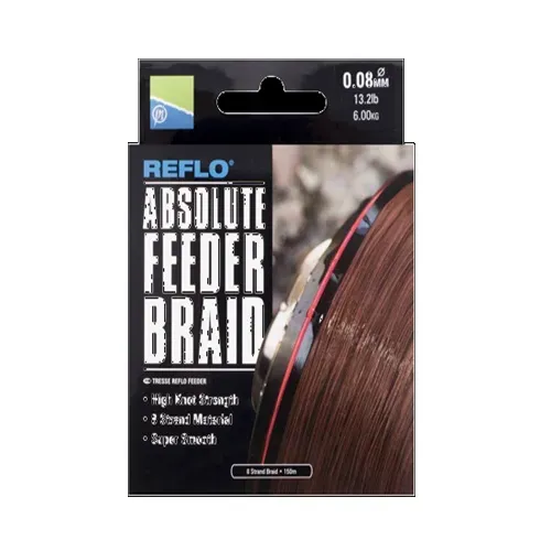 PRESTON INNOVATIONS REFLO ABSOLUTE FEEDER BRAID 0.08MM 13.2LB 6KG 150M P0280003
