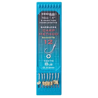 DRENNAN CARP METHOD BARBLESS SIZE 10 10CM 4FT 10LB 0 24MM 8 UND HNAP02