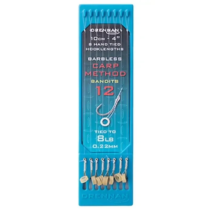 DRENNAN CARP METHOD BARBLESS SIZE 8 10CM 4FT 10LB 0 24MM 8 UND HNAP01