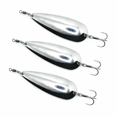 BAITS FISHING SILVER CHROME CAMO SPOON 3 1/2 FT 3/4 OZ 28900