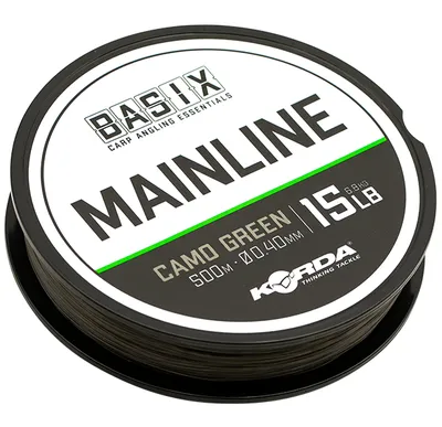 Korda Basix Hilo Mainline Camo Green 15lb 0,40mm 500m