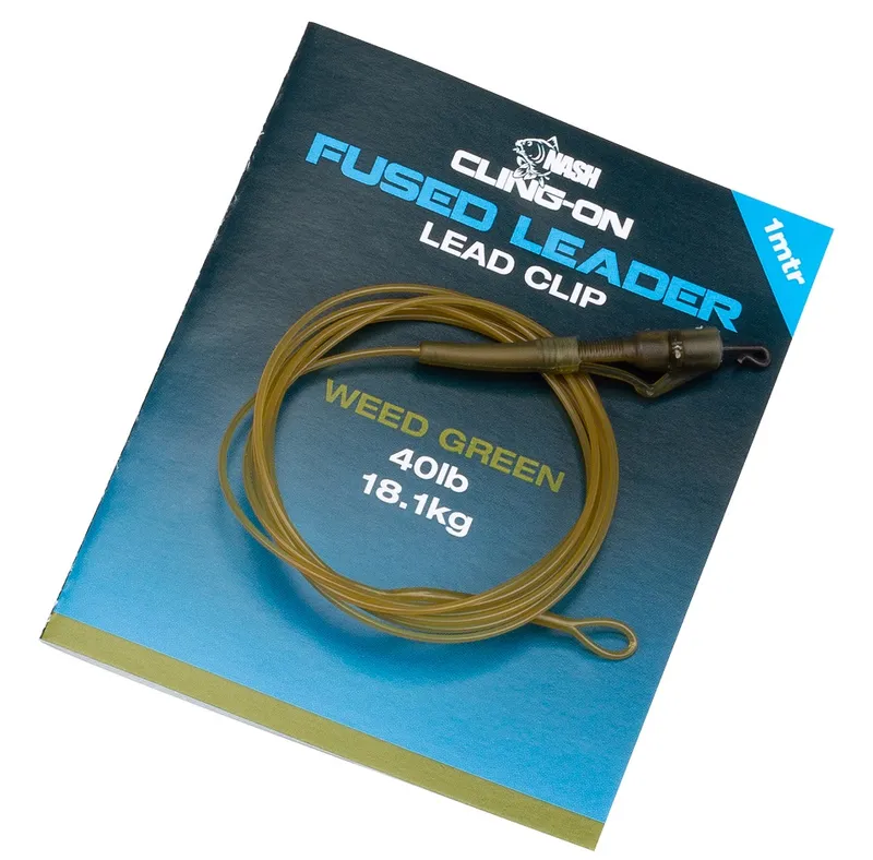 Nash Cling On Fused Lead Clip Weed Green 1m