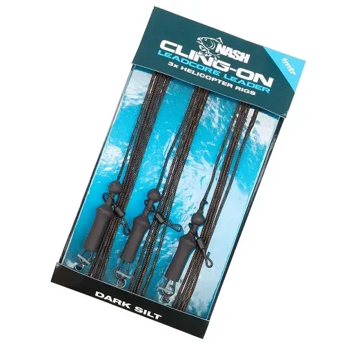 Nash Cling On Leadcore Helicopter Leaders Dark Silt 1m