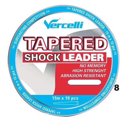 VERCELLI TAPARED SHOCK LEADER 0.28MM 0.62 15M 5UND LVPT528