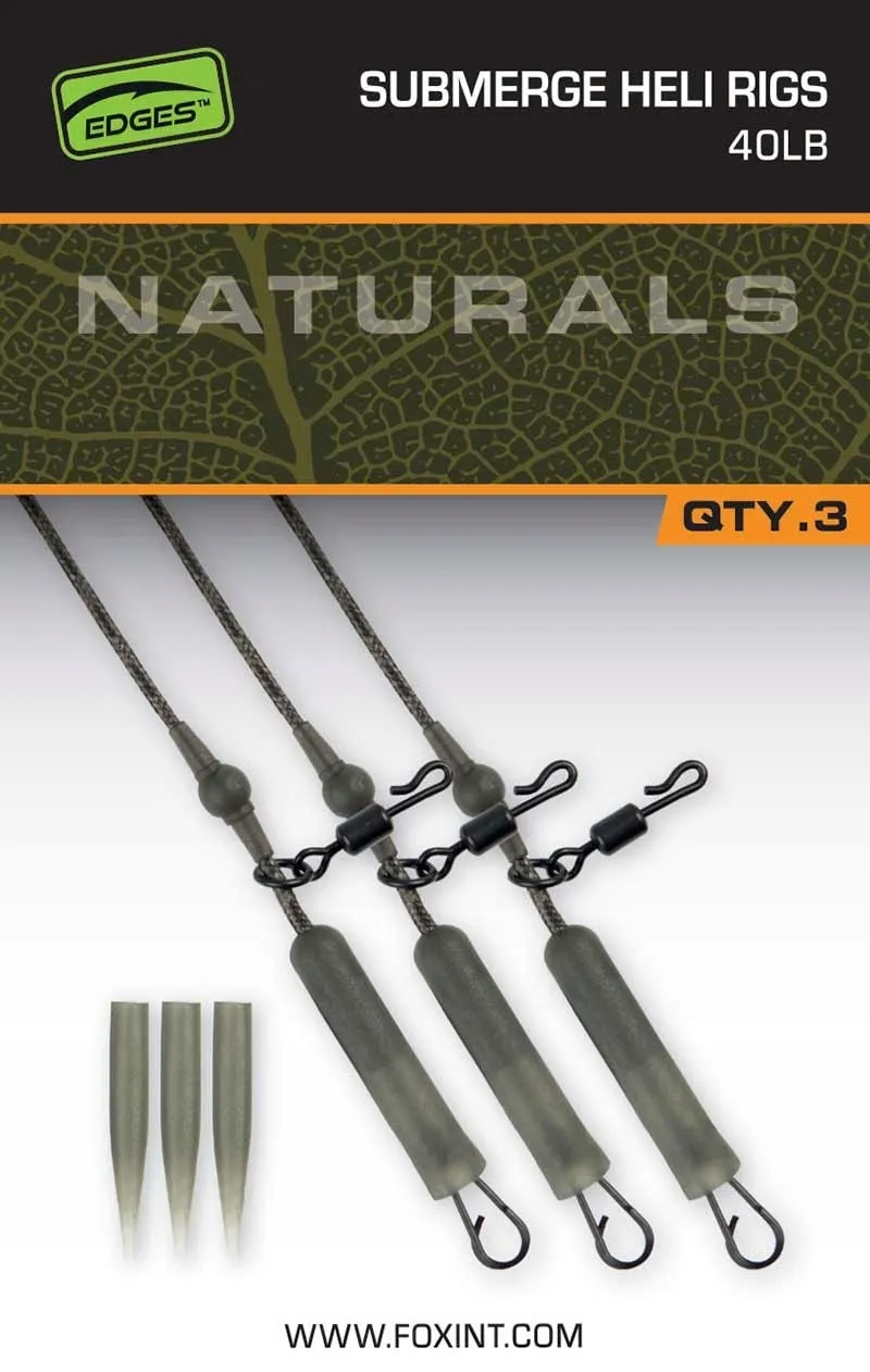 FOX EDGES™ NATURALS SUBMERGE HELI RIG LEADERS 40LBRS CAC849