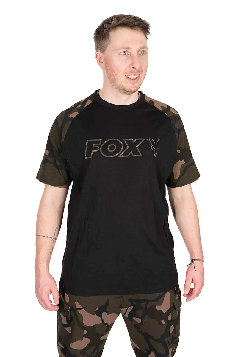 Fox Black & Camo Outline T Shirt Size L