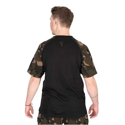 Fox Black & Camo Outline T Shirt Size L