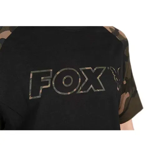 Fox Black & Camo Outline T Shirt Size L