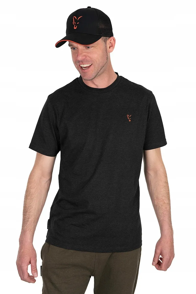 Fox Collection T Shirt Black & Orange Size L