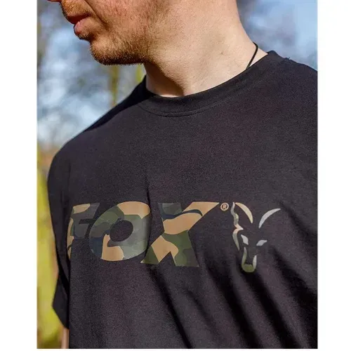 Fox Black & Camo Logo T-Shirt Size L