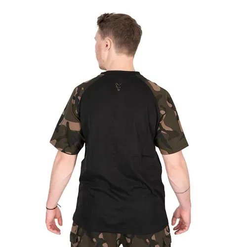 Fox Camo Outline Print T Shirt Black Size 2XL