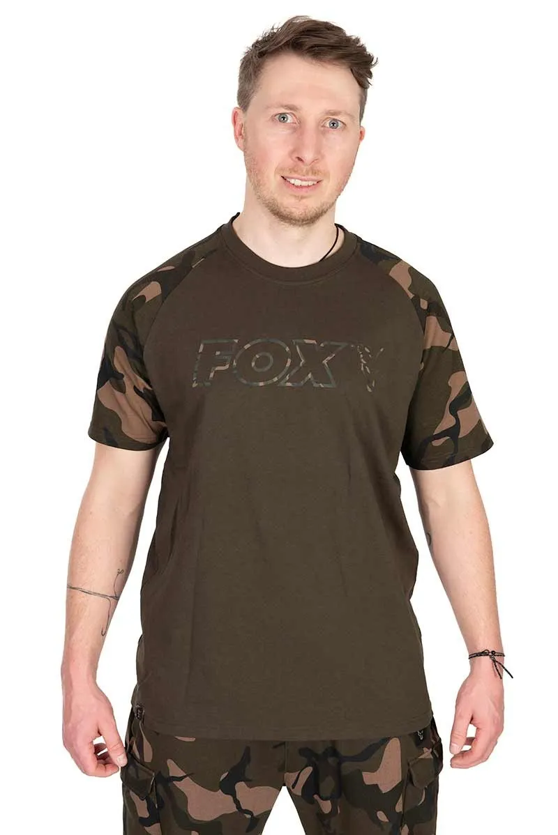 Fox Khaki/Camo Outline Print T Shirt Size XL