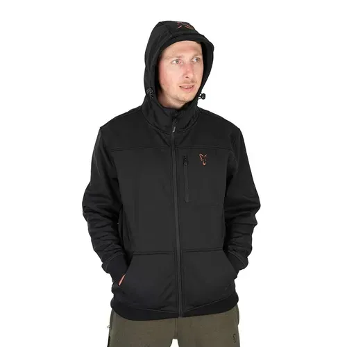 Fox Collection Soft Shell Jacket Blakc & Orange Size XL