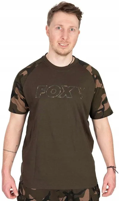 Fox Khaki/Camo Outline Print T Shirt Size L
