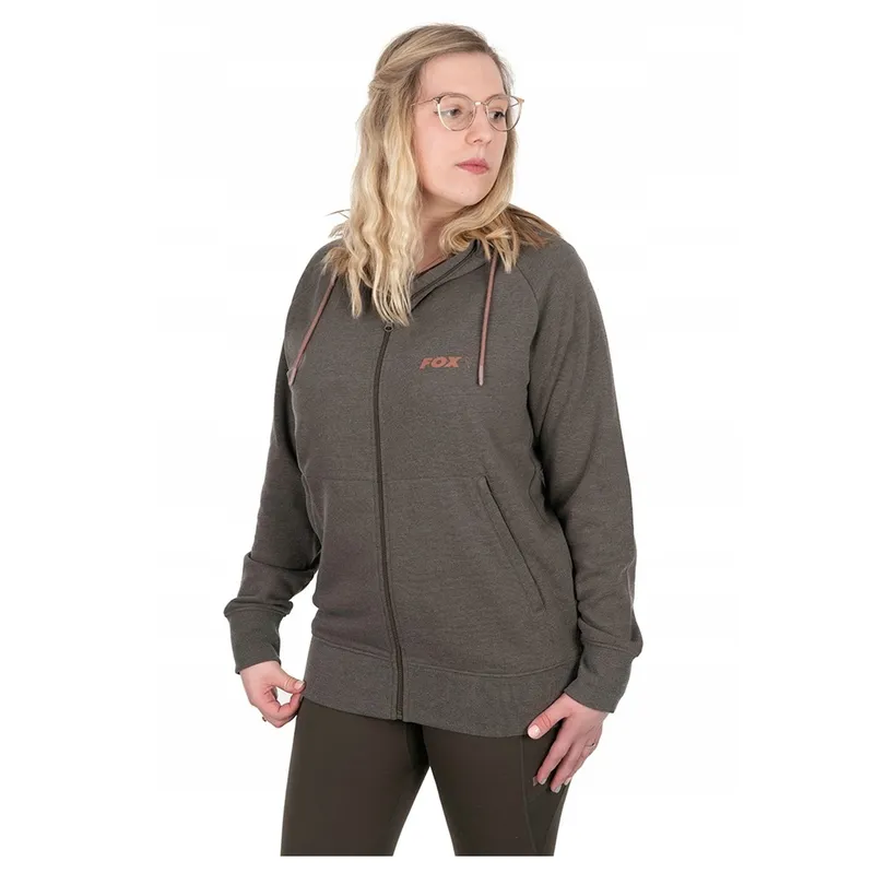 FOX WOMEN'S CLOTHING ZIPPED HOODIE OLIVE MARL MAUVE UK12 14 EU40 40 SIZE M CWC002