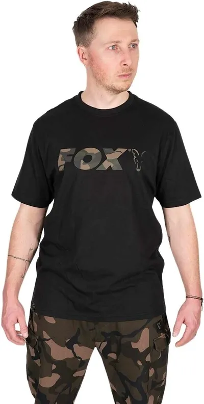Fox Black/Camo Logo T Shirt Size M